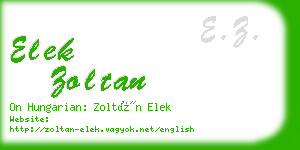 elek zoltan business card